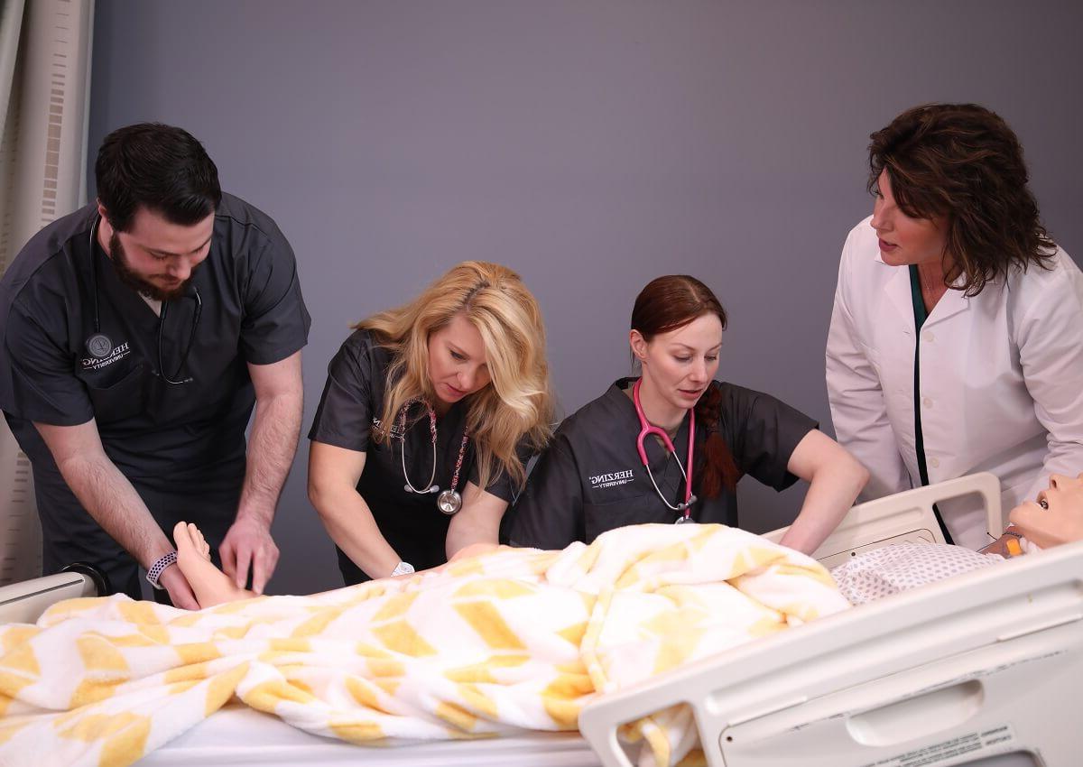 Nursing School Students with Nurse Teacher